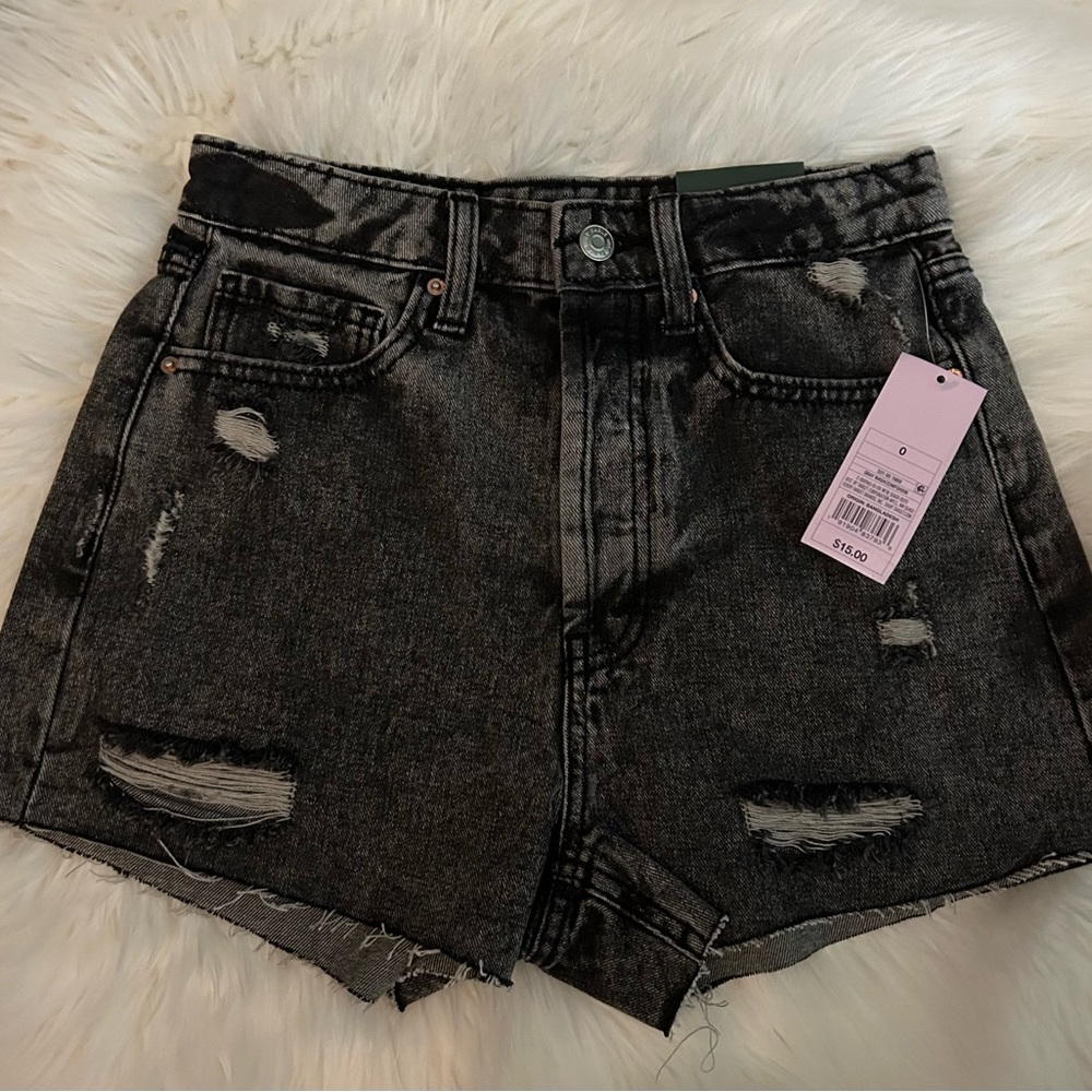 Women's Super-High Rise Cut-Off Jean Shorts - Wild Fable Gray Wash -Size 00